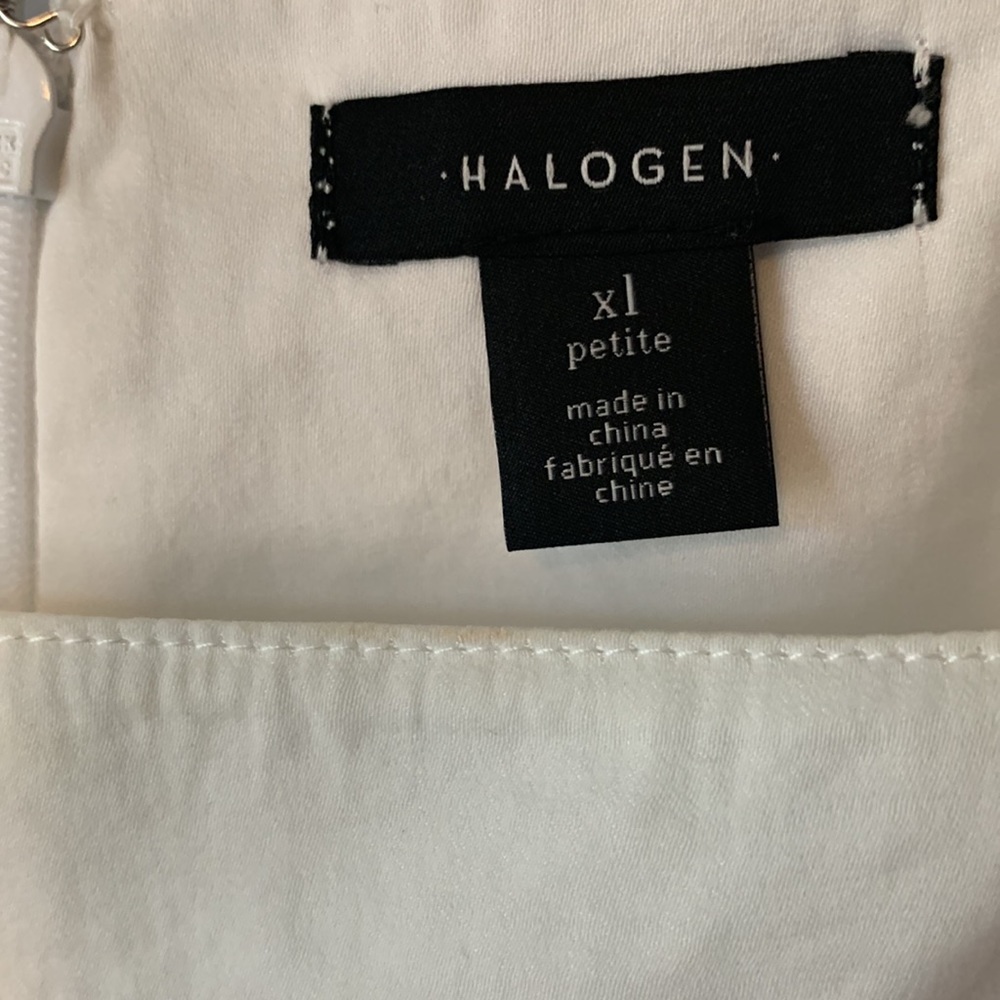 Halogen Crinkle Silky White Square Neck Top Wrist Closures Boho Flowy Top - Picture 5 of 5